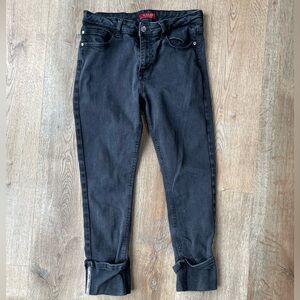 Guess Los Angeles Vintage Black Skinny Jeans Logo Cuff – Y2K 2000s